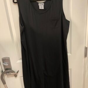 3X black cotton/poly sleeveless dress